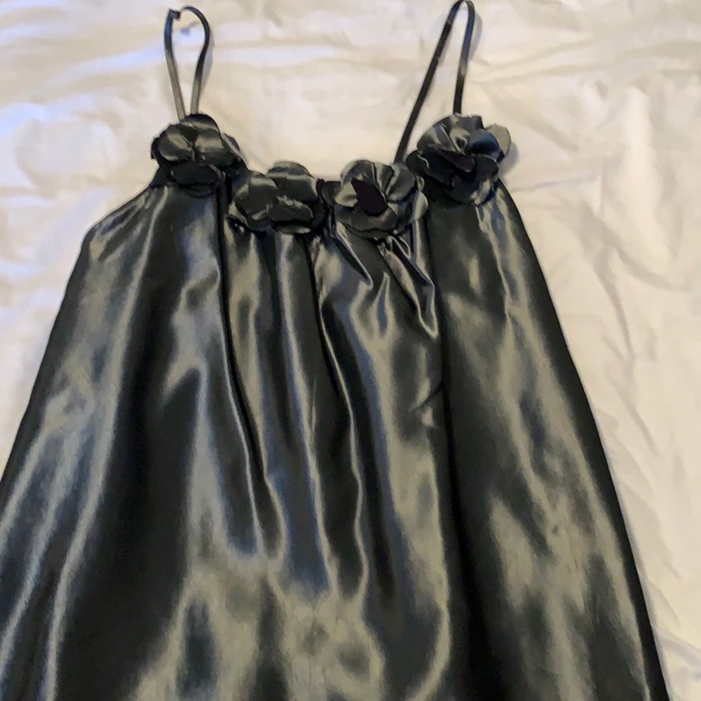 Charcoal grey taffeta dress